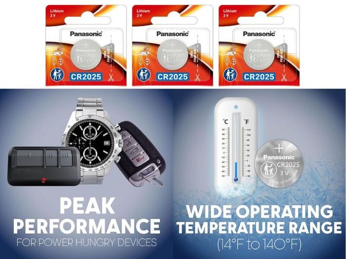 Panasonic CR2025 Lithium Coin Cell Batteries | 3V | 5 Pack | Brand New