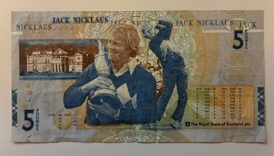 Jack Nicklaus 5 Pound Banknote