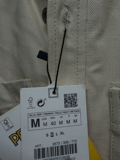 Zara x Peanuts Mens Cream Denim Jacket Limited Edition Style