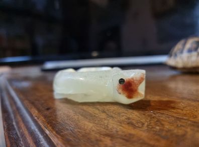 Hand-carved marble/alabaster turtle ashtray or ornament
