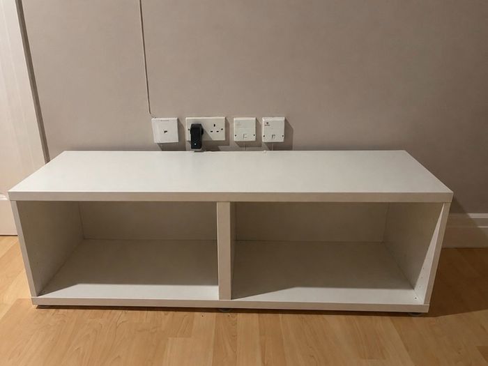 White Storage Bench or Shelving Unit  120 x 40 x 40 cm