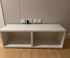 White Storage Bench or Shelving Unit  120 x 40 x 40 cm