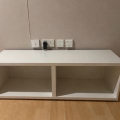 White Storage Bench or Shelving Unit  120 x 40 x 40 cm