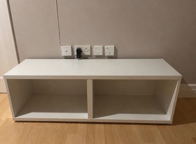 White Storage Bench or Shelving Unit  120 x 40 x 40 cm