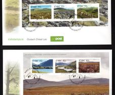 2011 Ireland National Parks of Ireland Pair Miniature Sheets (55c & 82) (Ballycroy, The Burren, Connemara, Gleneagh, Killarney & Wicklow Mountains) An Post First Day Cover (FDC)