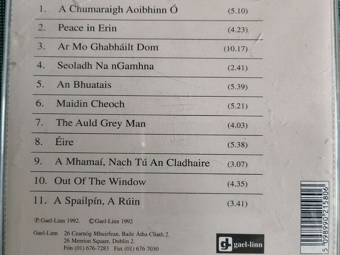 Aine Ui Cheallaigh - Idir Dha Chomhairle - In Two Minds CD (1992) Gael Linn Sean-Nos Trad Folk EX+
