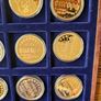 European Union 1998 2000 Gold Plated Proof Coin Medal Lot of 12 in Mahogany Holder 40mm Image 7
