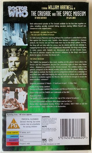 Doctor Who (1st Doctor - William Hartnell) - Season 2 [1965] The Crusade & The Space Museum (PAL TV VHS Cassette)
