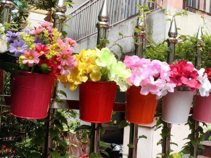 NEW SALE | 10 x Metal Iron Flower Pot Vase Hanging Balcony Garden Planter Home Decor