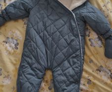 Baby Padded Blue Zip Through Pramsuit