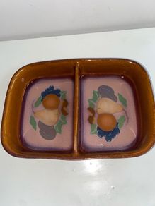 Denby vintage Orchard Pattern divided dish
