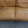 Brown leather couch and matching foot stool Image 3