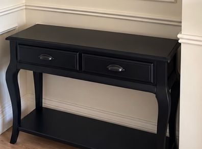 black console table
