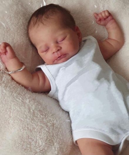Reborn Baby Dolls That Look Real 21 Inch Sleeping Newborn Baby Boy Soft Silicone Vinyl Lifelike Baby Dolls with Pacifier+Bottle (FREE POSTAGE)