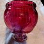 Heavy footed cranberry bowl Image 3