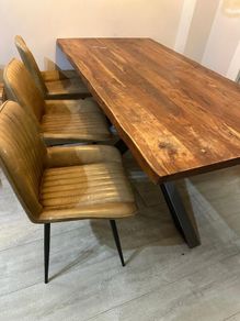 Wooden Dining Table with Bench and Chairs for Sale