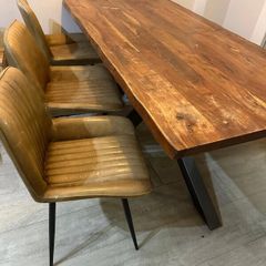 Wooden Dining Table with Bench and Chairs for Sale