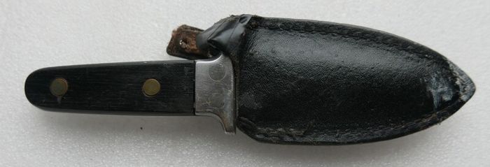 Vintage Stainless  Boot Dagger Knife Fixed Blade heavy Handle & Sheath
