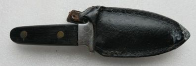 Vintage Stainless  Boot Dagger Knife Fixed Blade heavy Handle & Sheath