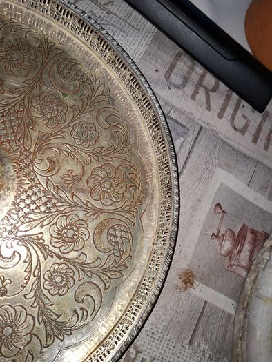 Lot of Large Old Silver Plate Trays for sale as a lot, Postage Available Price for the lot