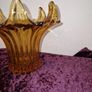 1930's Sowerby amber glass lily vase Image 6