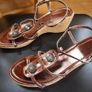 Ladies Sherbert sandals.Size 8.Wedged.Bronze Image 5