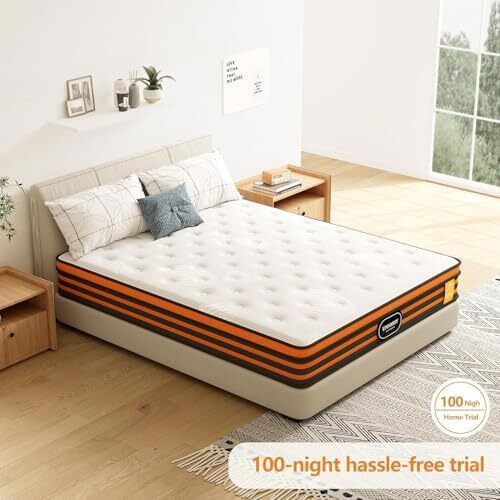 5FT King Size Mattress, 10 Inch 9 Zone Orthopedic Mattresses, King Mattress Gel Wave Memory Foam Pocket Sprung Hybrid Mattress for Pressure Relief Motion Isolation & Edge Support, 150x200x25cm