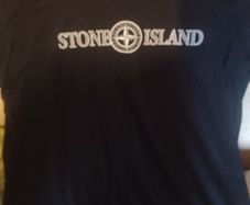 Black stone island brand tee shirt