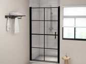 Shower Doors Tempered Glass 100x178 cm Black