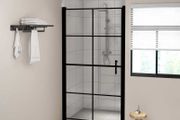 Shower Doors Tempered Glass 100x178 cm Black