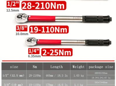 Torque Wrench 19 -110N/m