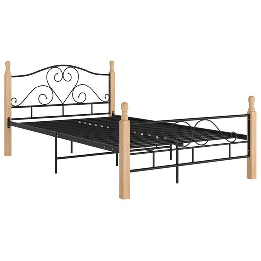 Bed Frame Black Metal 120x200 cm