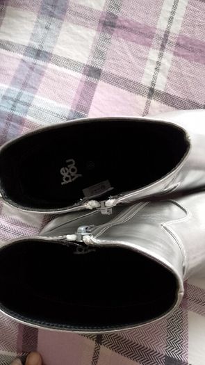 Silver short cowboy style boots