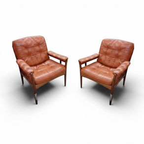 Midcentury Swedish Leather Chairs