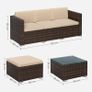 Garden Sofa with Table Garden Furniture Set with Cushions Image 9