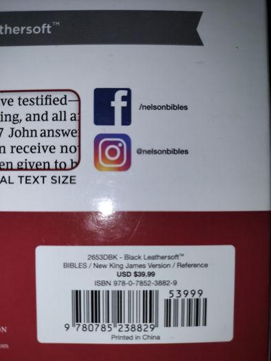 Holy Bible Deluxe Personal Size Reference brand new on3n3ss nkjv