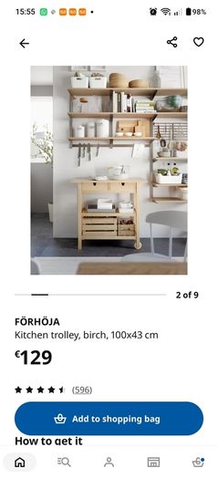 Wooden Island / Trolley (Birch Wood)