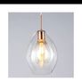 Single light Pendant In Copper Finish With Clear Glass Image 2
