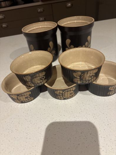 Vintage Bakewell Storage Jars and 5 Ramekins