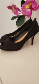 MARYPAZ black nubuck peep toe heels 40 (Fit 7Uk)