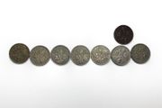 8x UK Sixpence Coins 1953-1959 Elizabeth II Pre-Decimal Lot