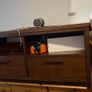 Matching Solid Mahogany TV Unit & Tall Open Shelving Bookcase Set Image 5