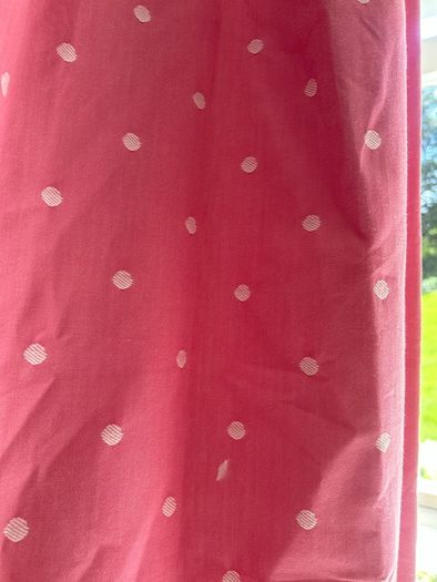 Pink Polkadot Interlined Curtains