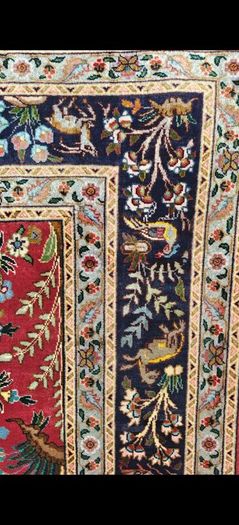 Stunning 50 Raj Tabriz Wool and Silk Hand Knotted Rug Carpet Persian