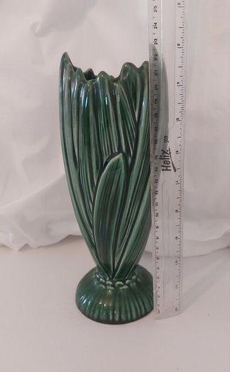 Fabulous Vintage SylvaC Art Deco Tall Hyacinth Vase, Shape #2452 in the Lovely, Popular but Less Common Green Glaze, Excellent Condition