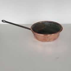 Copper pan French with forged iron handle