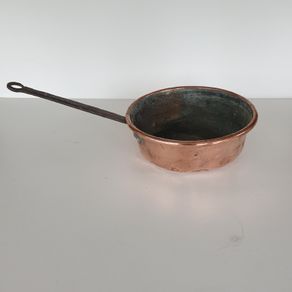 Copper pan French with forged iron handle