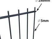 2D Garden Fence Panels 2.008x1.23 m 4 m (Total Length) Grey