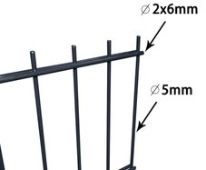 2D Garden Fence Panels 2.008x1.23 m 4 m (Total Length) Grey
