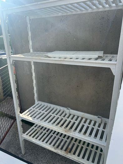 Cold room door with frame and shelving